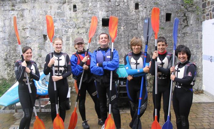 A group of kayakers